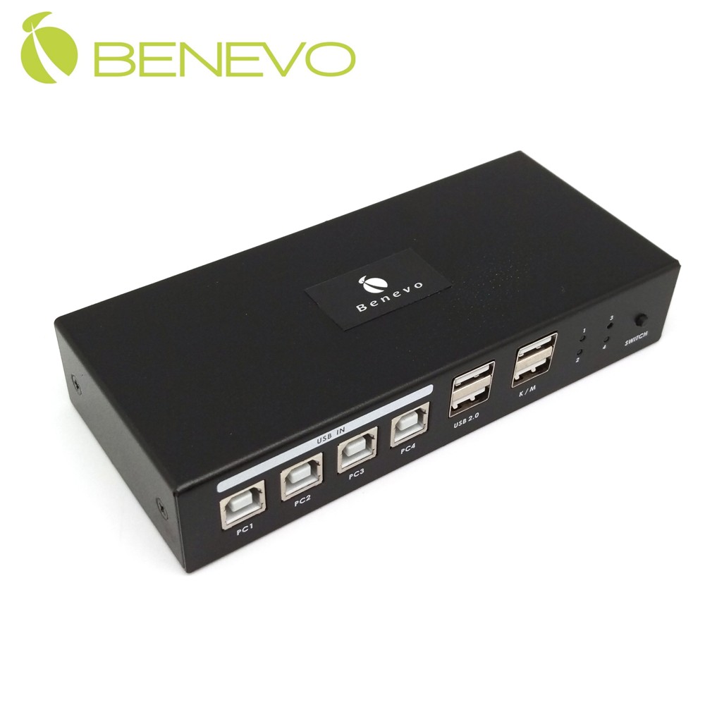 BENEVO磁吸型 4埠 HDMI+USB KVM電腦切換器