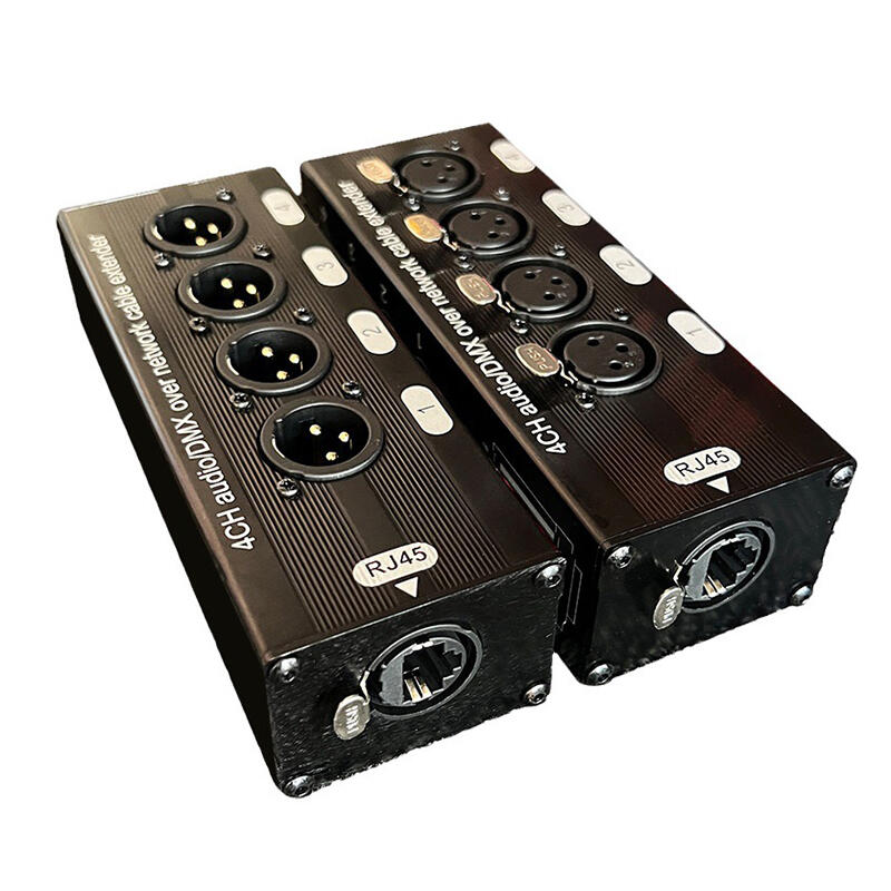 【易控王】延長300M 4x4四對四XLR網路延伸器 DMX512 抗幹擾(40-179-01)