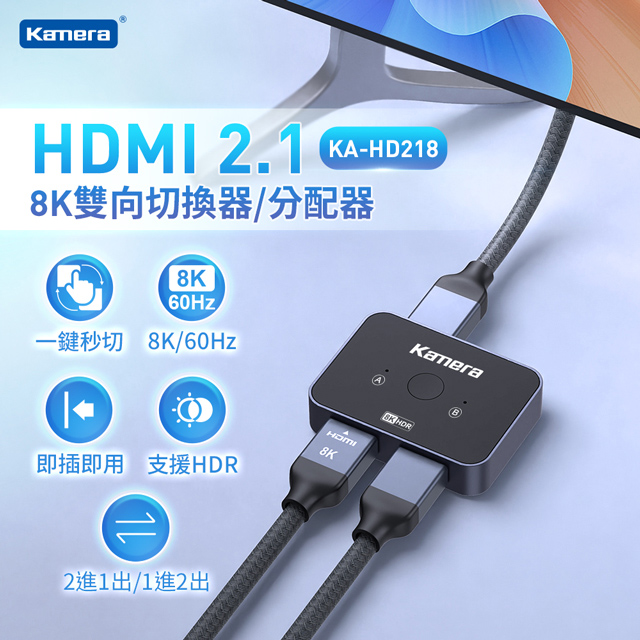 Kamera HDMI 2.1 8K 雙向切換器/分配器/分路器