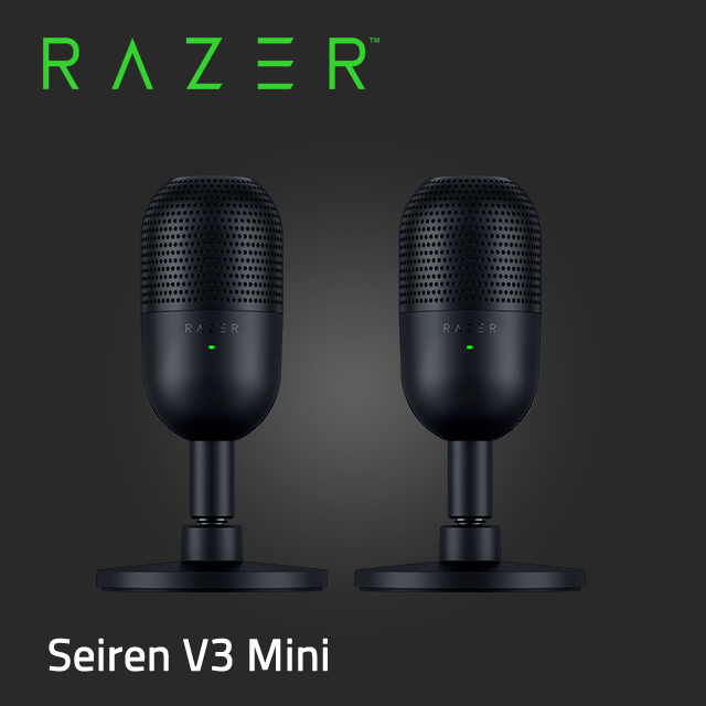 Razer Seiren V3 Mini 魔音海妖 V3 Mini 麥克風 (黑) - 2入組