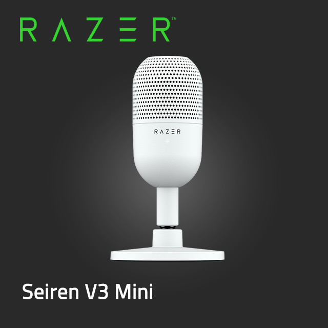 Razer Seiren V3 Mini 魔音海妖 V3 Mini 麥克風 (白)