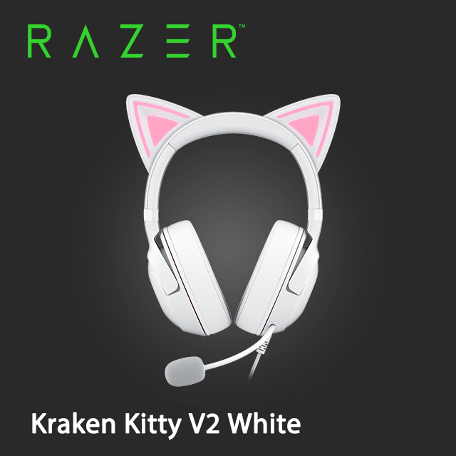 RAZER 雷蛇 Kraken Kitty V2 北海巨妖 Kitty V2 有線-白