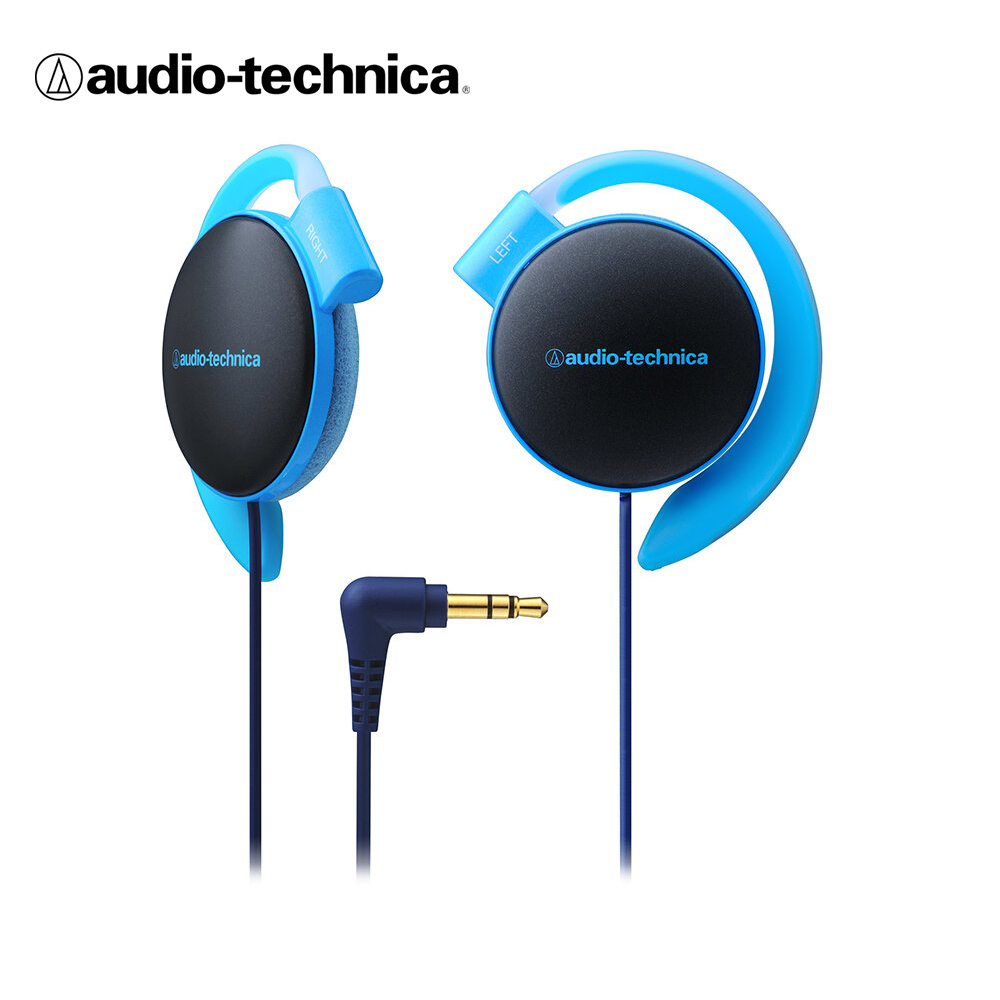 鐵三角ATH-EQ500 輕量薄型軟質耳掛式耳機【藍色】