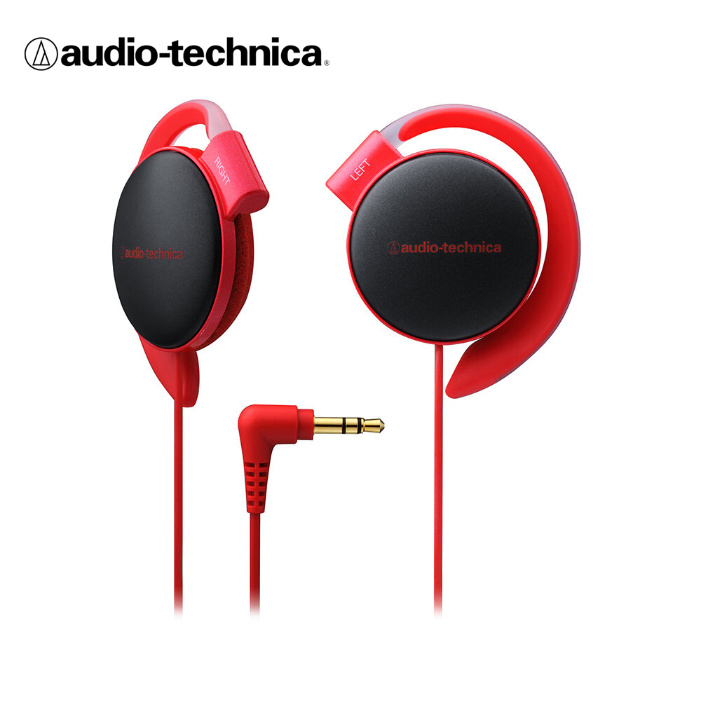 鐵三角ATH-EQ500 輕量薄型軟質耳掛式耳機【紅色】