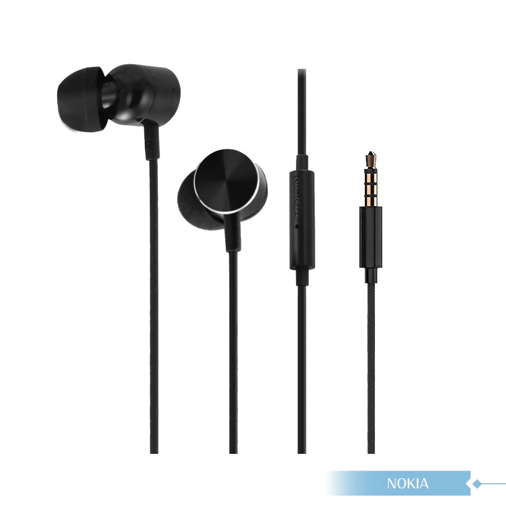 NOKIA原廠 入耳式立體聲耳機/ 線控接聽鍵 3.5mm - 黑 (密封裝)
