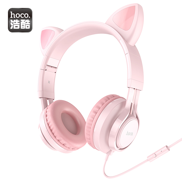 hoco. W36 貓耳朵帶麥頭戴式耳機 粉色