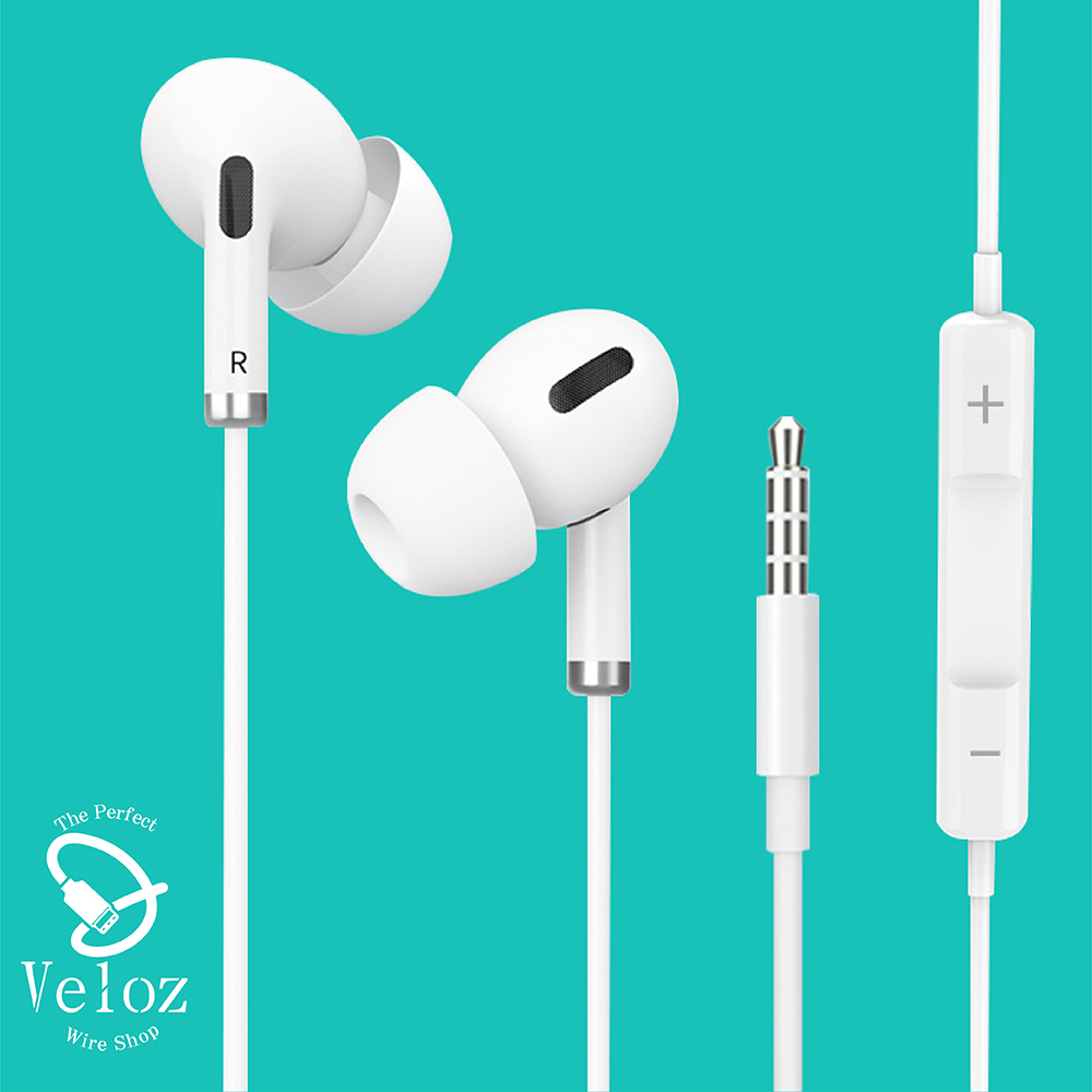 Veloz-入耳式純白附麥克風線控耳機(velo-48)