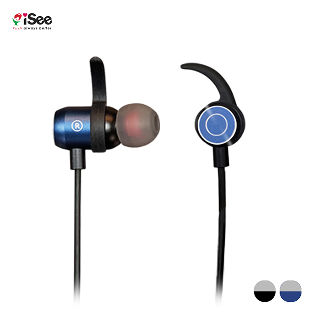 iSee Magnetic Bluetooth Sports Headphone磁吸運動音樂藍牙耳機-IBS-2767(嘻哈藍)