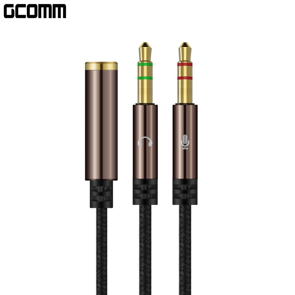 GCOMM 3.5mm鋁合金 2公轉1母 耳機麥克風 音源轉接線