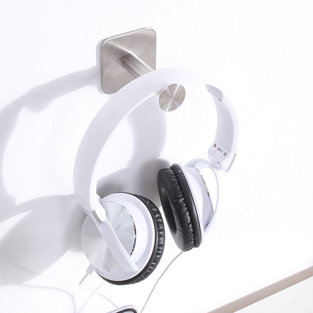 樂居家 日本美學空間收納簡約不鏽鋼超穩髮絲紋伸縮設計耳機架 耳罩式耳機掛架 掛勾 1入