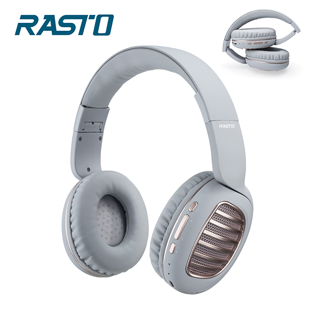 RASTO RS23 藍牙經典復古摺疊耳罩式耳機-灰
