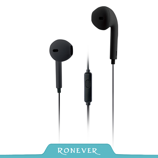 【Ronever】入耳式立體聲耳麥-黑(MOE298)