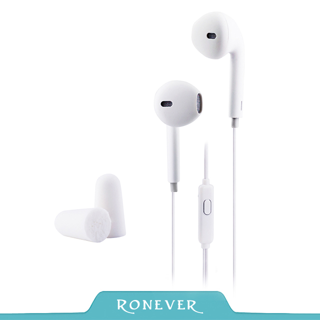 【Ronever】入耳式立體聲耳麥-白(MOE298)