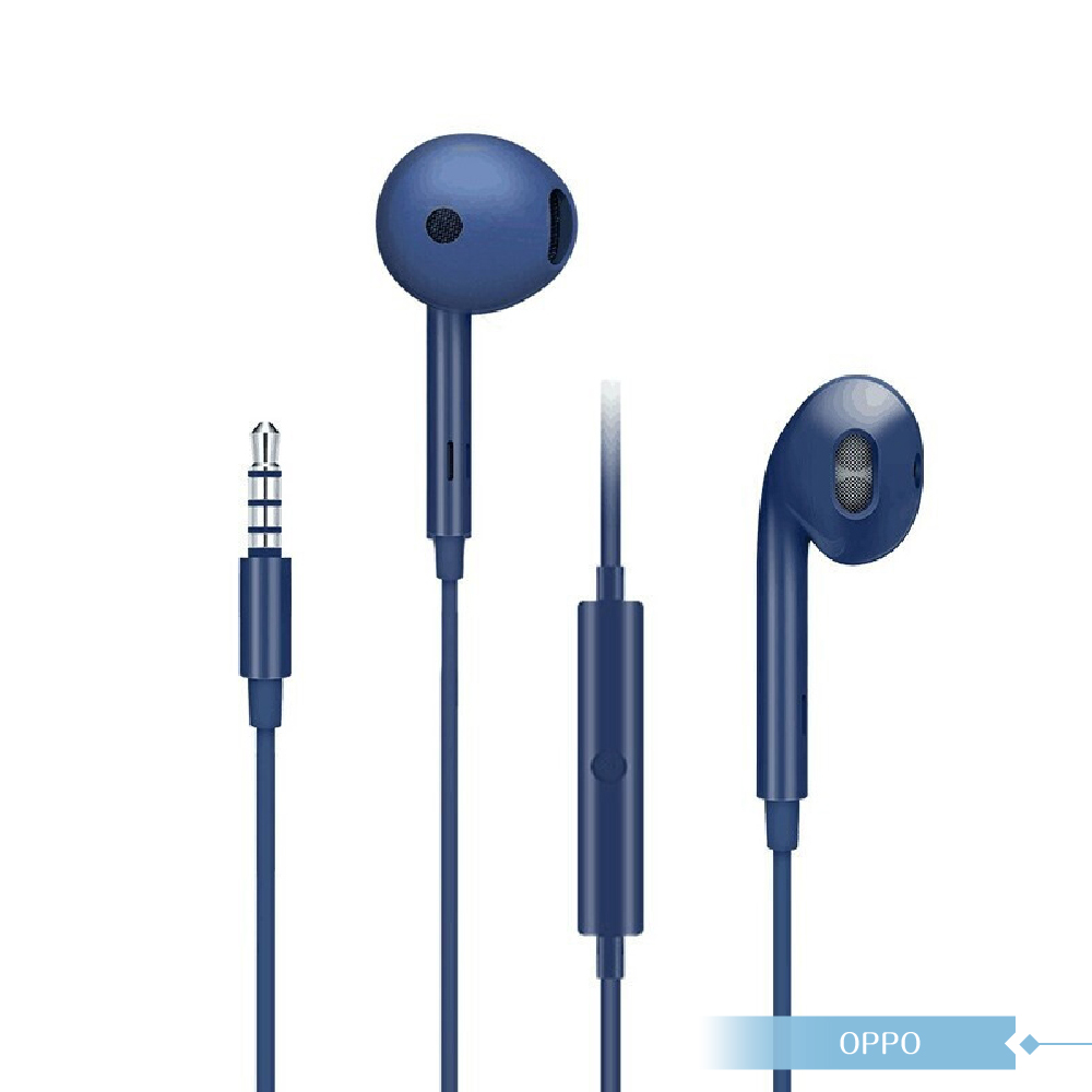 OPPO MH135 原廠高品質半入耳式耳機 3.5mm / 線控接聽鍵 - 藏藍【盒裝】