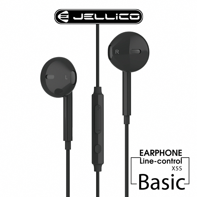 【JELLICO】 X5S 超值系列入耳式音樂三鍵線控耳機/JEE-X5S-BK