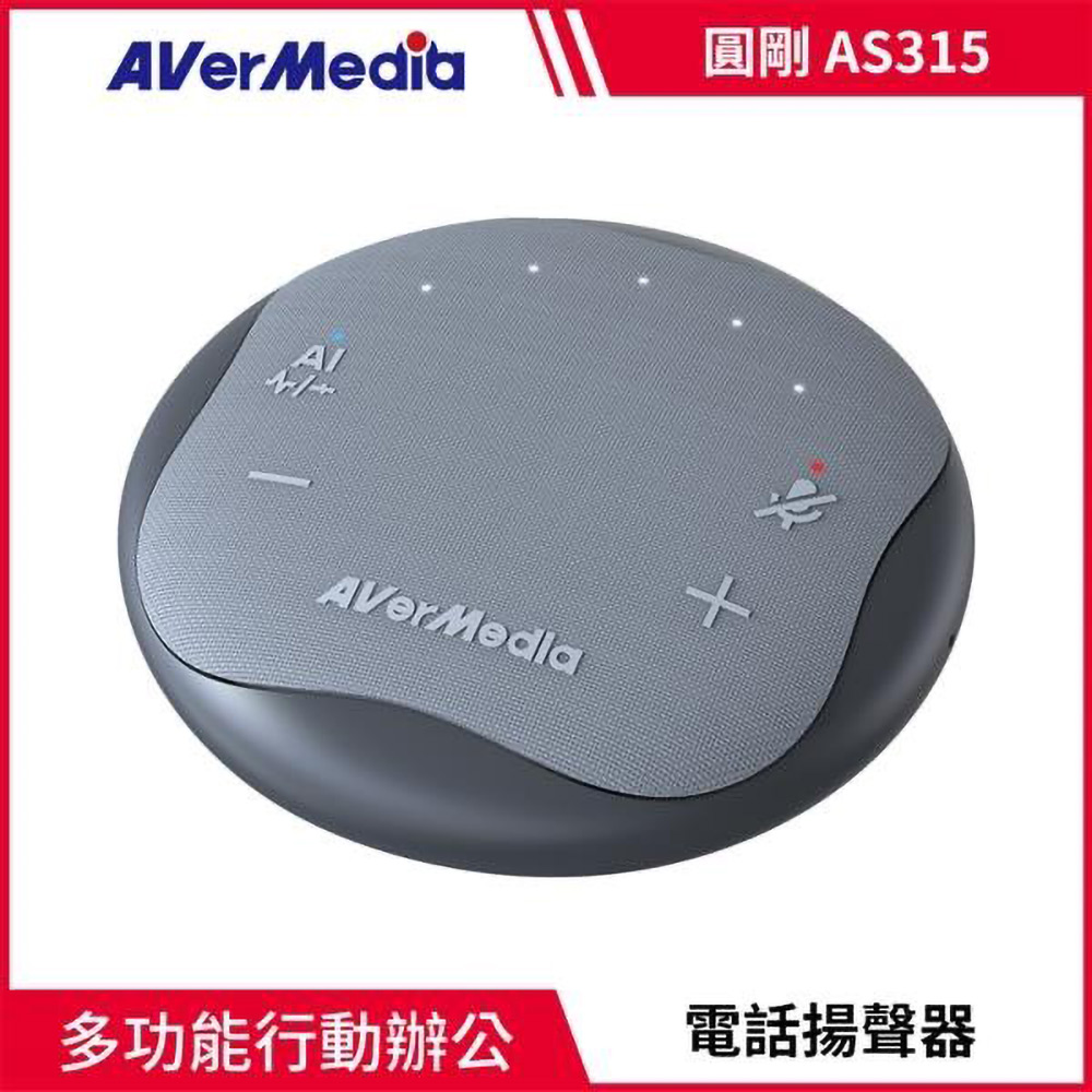 AverMedia 圓剛 智慧抗噪通話會議揚聲器 AS315(石墨黑)