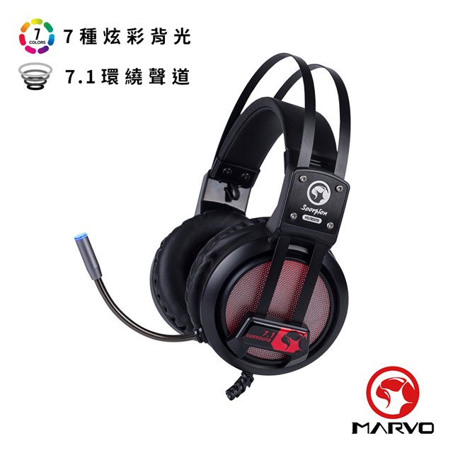【MARVO魔蠍】 HG9028 RGB電競耳罩式耳機
