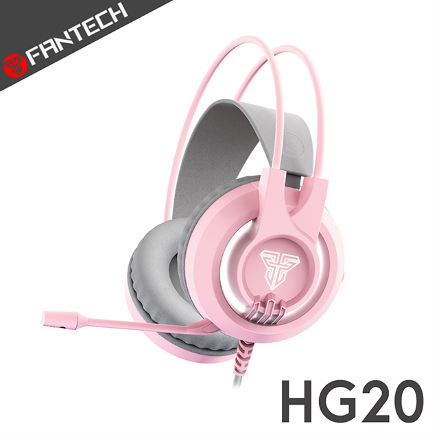FANTECH HG20 白光立體聲電競耳機(櫻花粉)