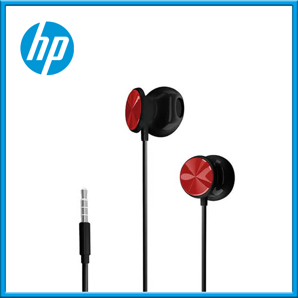 HP 惠普 有線降噪麥克風音樂耳機 DHH-1112 (黑紅)