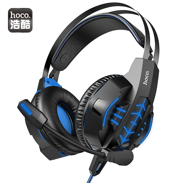 hoco. W102 酷遊頭戴式遊戲耳機 藍色