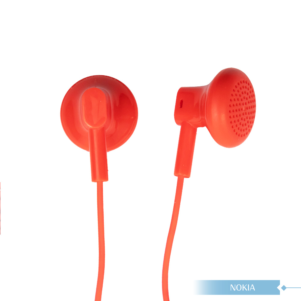 NOKIA 原廠 WH-108 高品質平耳式耳機 (3.5mm) - 紅