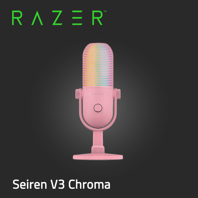 RAZER 雷蛇 Seiren V3 Chroma 魔音海妖 V3 幻彩版麥克風 - 粉色