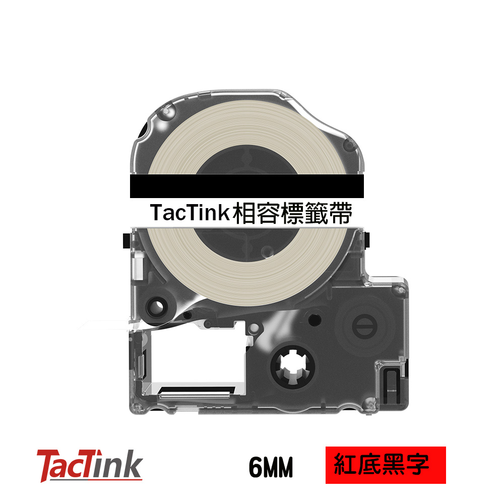【TacTink】EPSON標籤機色帶 LC-2RBP (紅底黑字) 寬度6mm