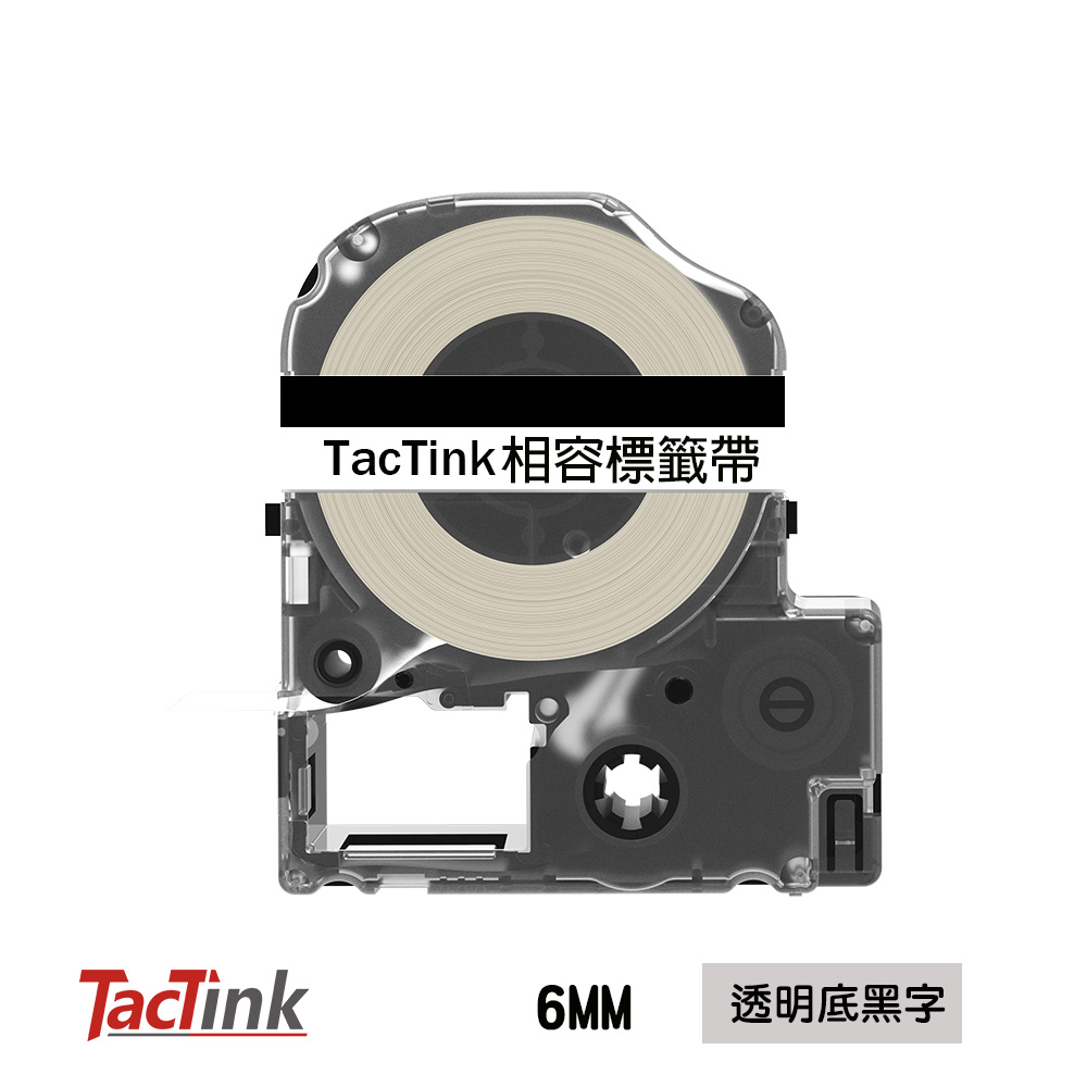 【TacTink】EPSON標籤機色帶 LC-2TBW (透明底黑字) 寬度6mm
