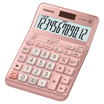 【CASIO】12位數桌上型商用計算機-粉色(DF-120FM-PK)