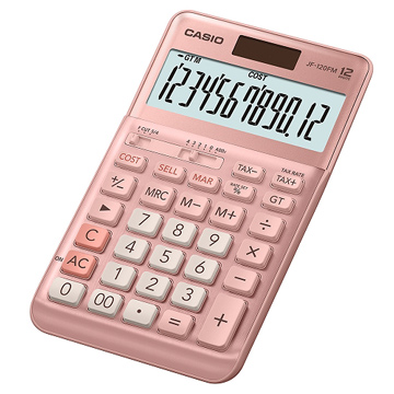 【CASIO】 卡西歐12位數桌上型商用計算機-粉色系(JF-120FM-PK)