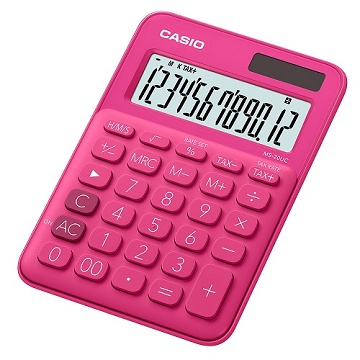 【CASIO】12位元甜美馬卡龍色系列計算機-(MS-20UC-RD)紅蜜桃