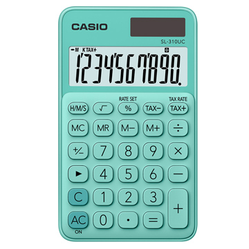 【CASIO 】10位元浪漫馬卡龍口袋型計算機-薄荷綠 (SL-310UC-GN)