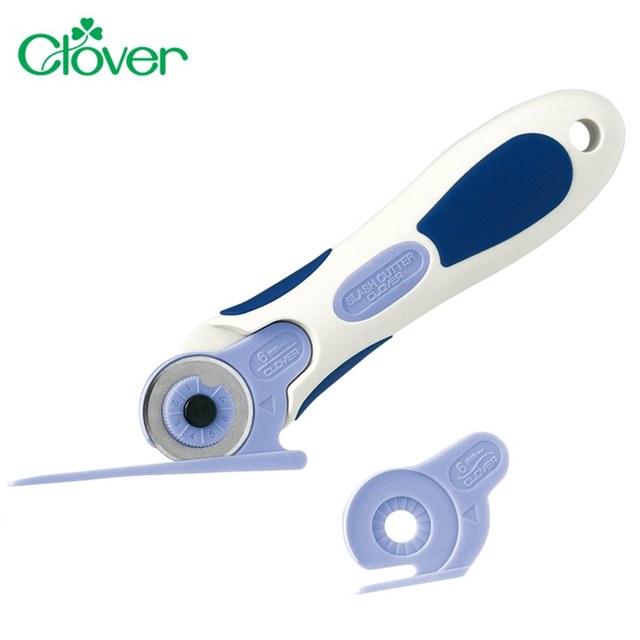 日本可樂牌Clover拼布割絨技法切割刀28mm滾刀57-505滾輪式拼布刀(棘輪設計;適直線.斜線.曲線)