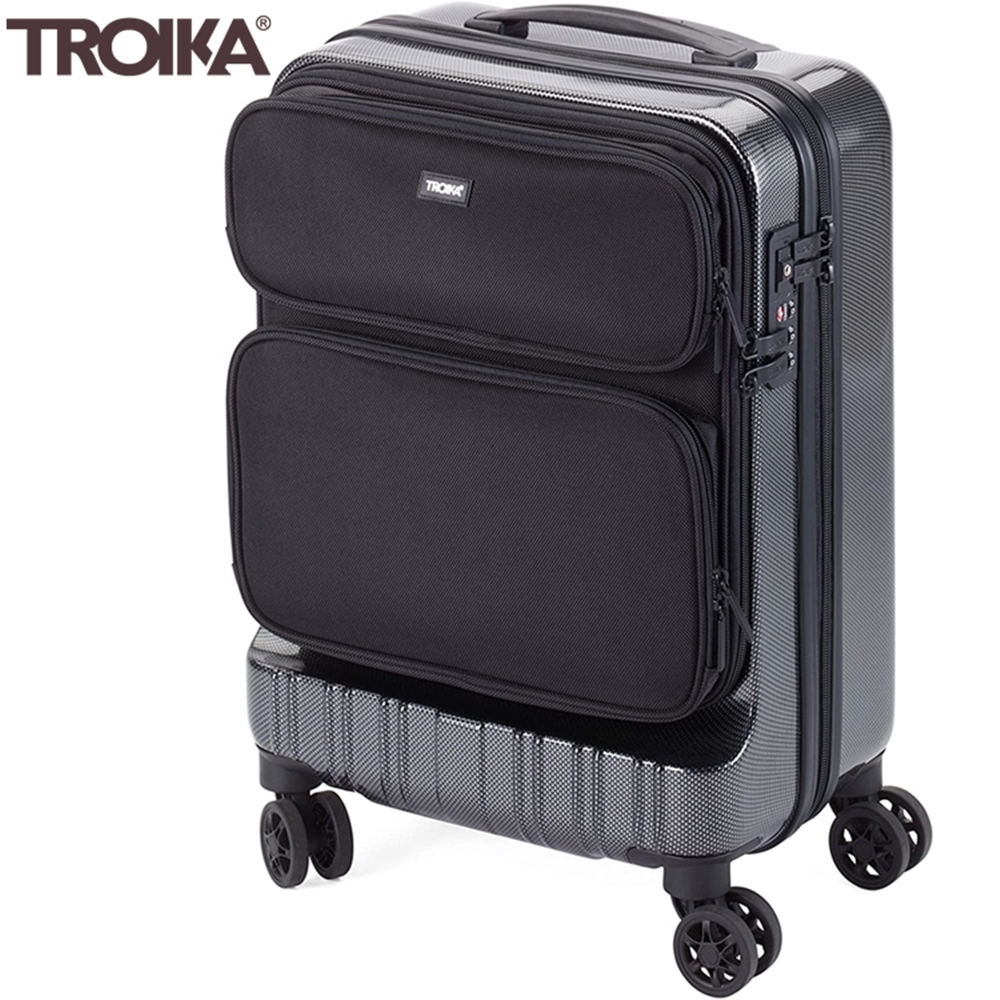 德國TROIKA商務出差36 HOURS TROLLEY隨身手提18.5吋行李箱LUG02/CB(TSA密碼鎖;抗震聚碳酸酯)