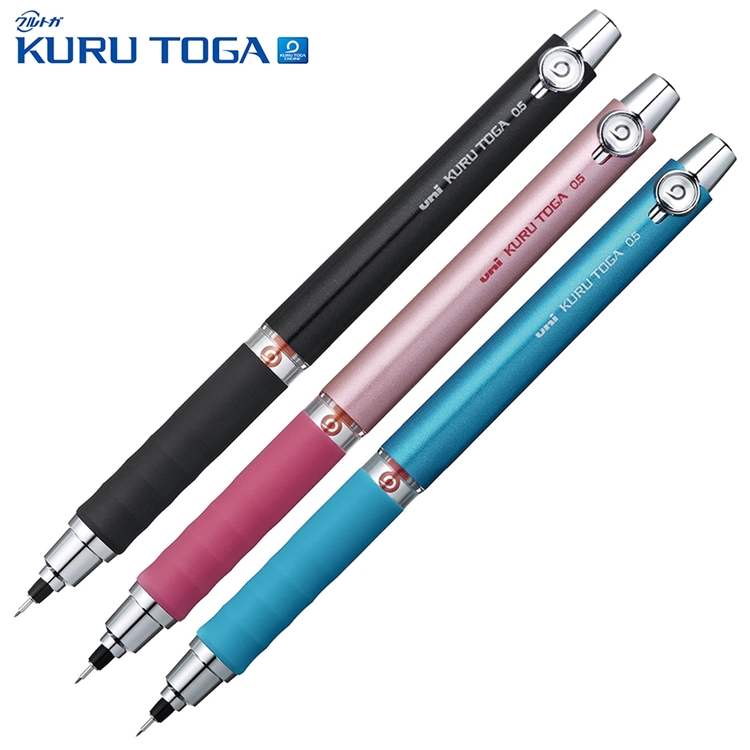 日本UNI三菱KURU TOGA不斷芯自動鉛筆M5-656(0.5mm筆芯;低重心;筆桿金屬霧面樹脂)
