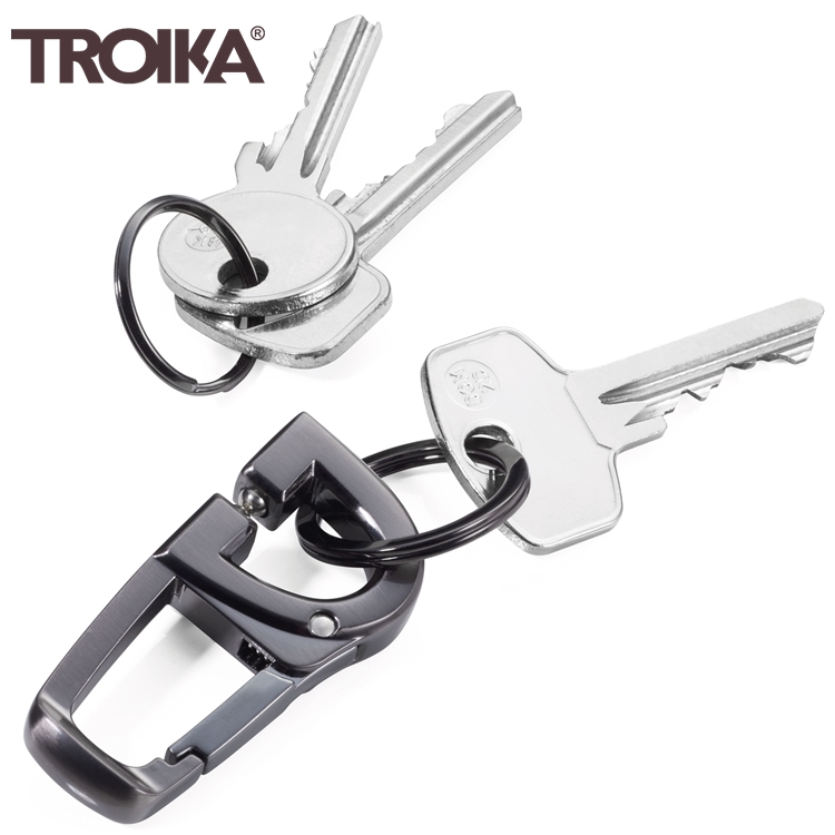 德國TROIKA高質感D-CLICK“咔嗒鎖定”鑰匙圈KR18-06/GM