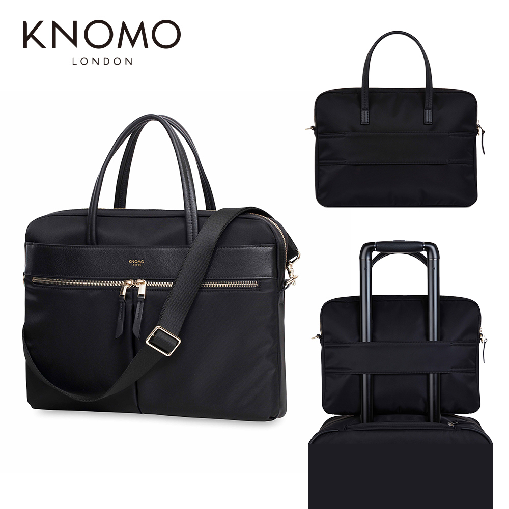 KNOMO HANOVER 簡約知性14吋公務日常手提側揹包-黑色
