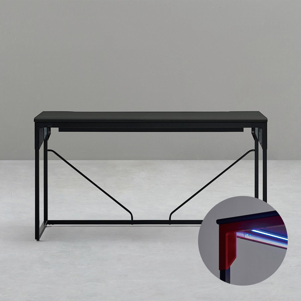 DESKER 多用途可調式電競桌 140x70cm (含LED炫光燈條)