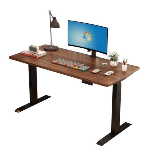 MGSHOP加厚2.5CM雙芯電動升降桌120CM /70電腦桌 辦公桌 書桌 兒童升降桌(南洋楹木實木板材)