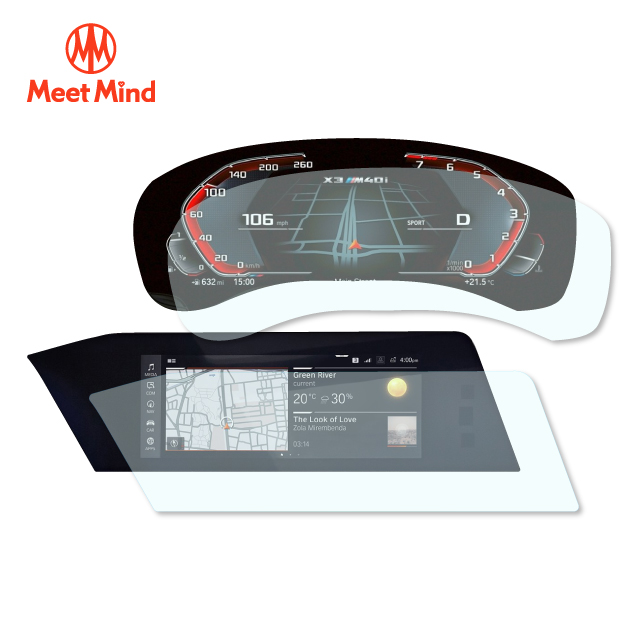 【Meet Mind】光學汽車高清低霧螢幕保護貼 BMW (儀錶板12.3吋+中控12.3吋) 寶馬