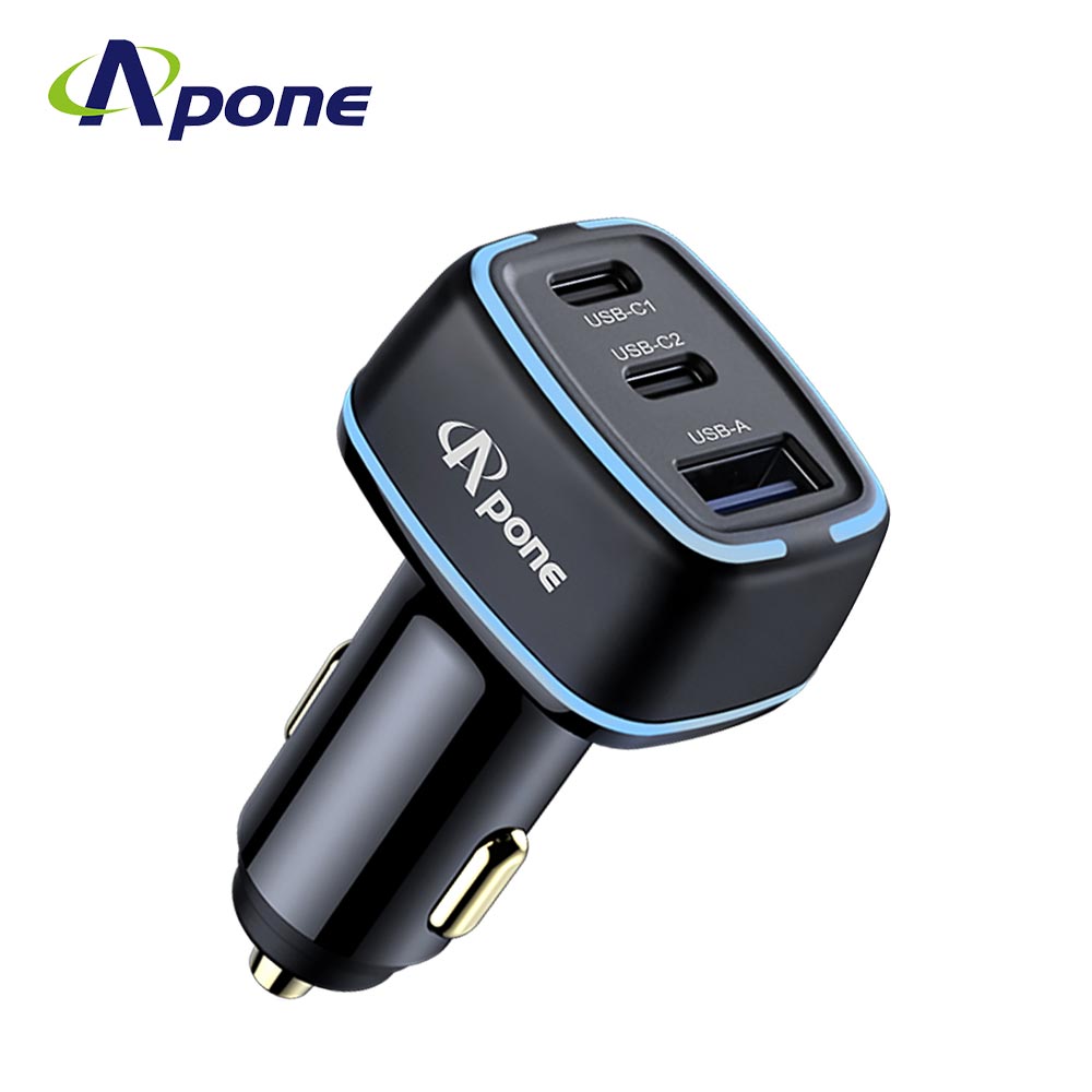 【Apone】105W PD+QC 3孔 快充 車用充電器