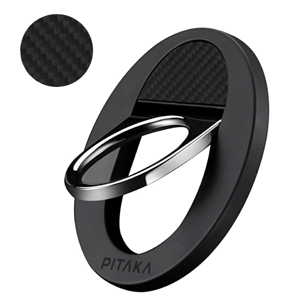 【PITAKA】MagEZ Grip iPhone MagSafe 航太磁吸手機環支架 (黑)