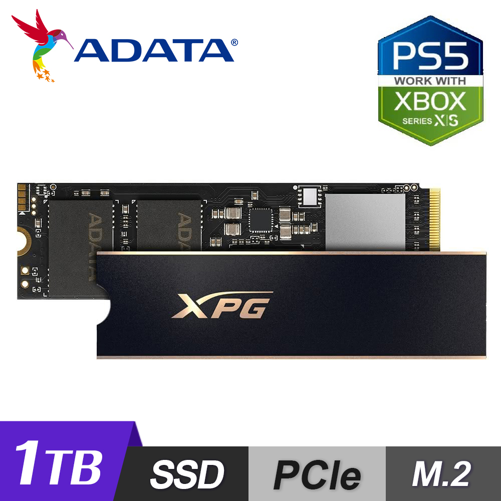 【ADATA 威剛】GAMMIX S70 PRO PCIe Gen4 x4 M.2 2280 1TB 固態硬碟