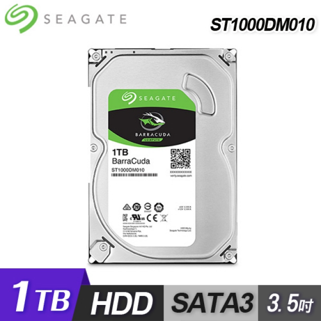 【Seagate 希捷】1TB 3.5吋SATAⅢ 桌上型硬碟 ST1000DM010