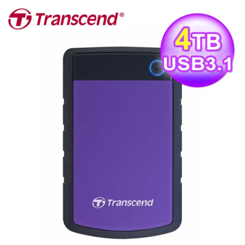 Transcend創見 25H3P Transcend創見 25H3P 系列外接硬碟,提供高達4TB大容量儲存空間,採用2.5吋輕薄設計,USB 3.1高速傳輸介面,純USB供電無需額外電源。紫色系時尚外觀,尺寸131.8x80.8x24.5mm,重量僅298g,便攜易用。享有三年保固及BSMI許可字號D33193,完美適合備份、行動辦公與多媒體儲存需求。