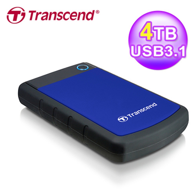 Transcend 創見 StoreJet 25H3B 4TB USB3.1 2.5吋行動硬碟 藍色