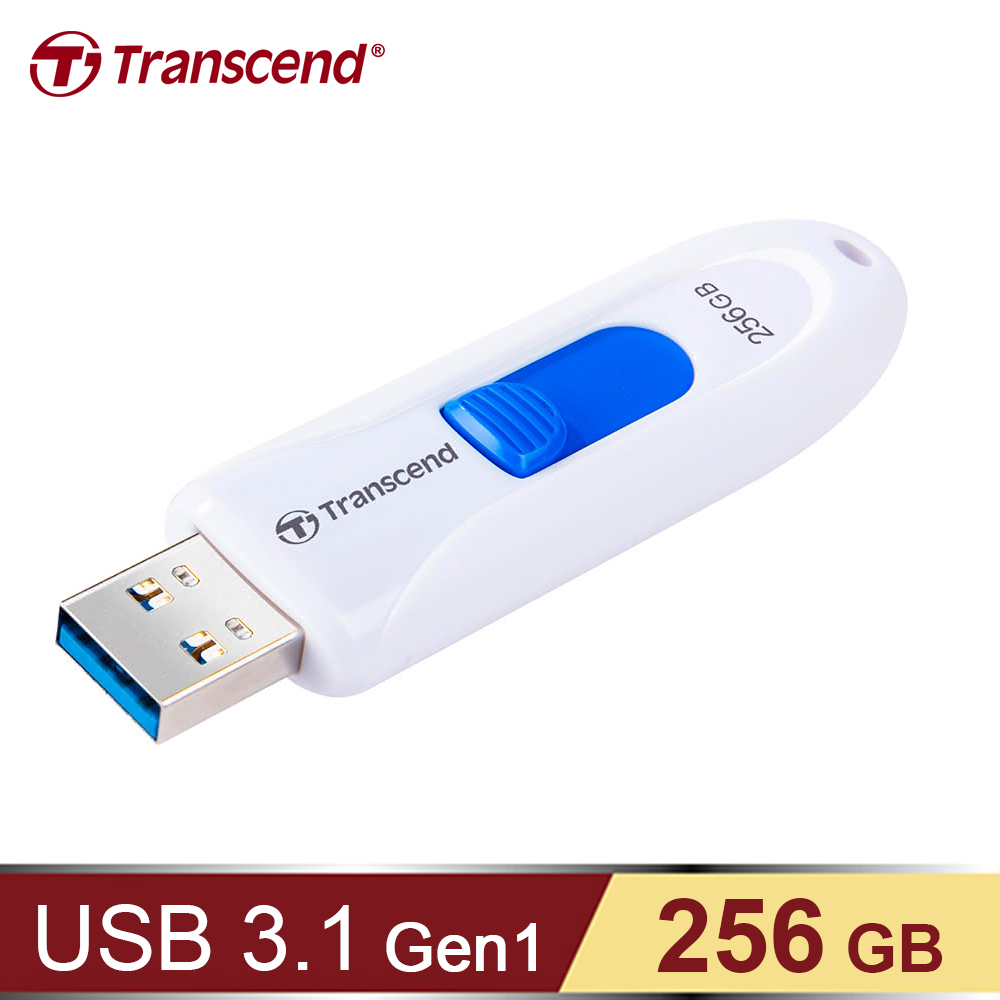 【Transcend 創見】JetFlash790 USB3.1 256GB 隨身碟 典雅白