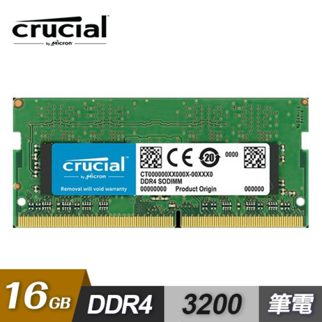 【Micron 美光】Crucial DDR4 3200/16GB 筆記型記憶體 [2Rx8