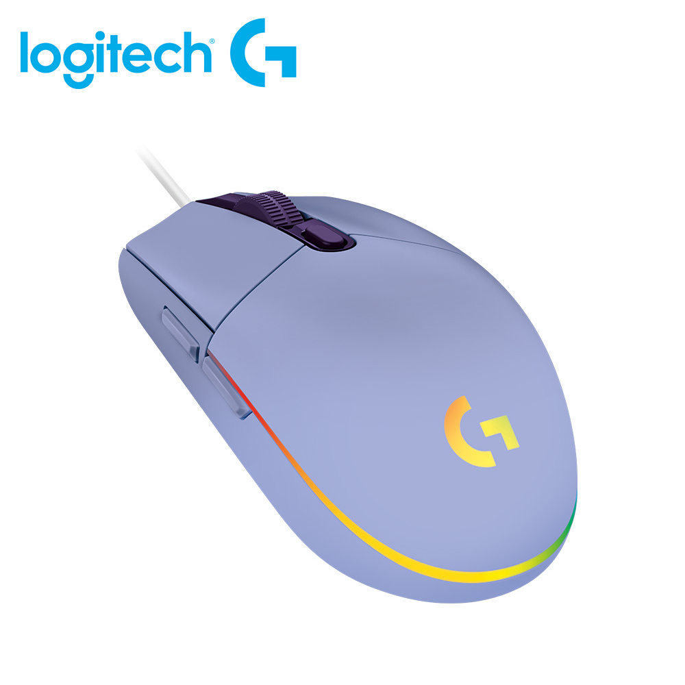 【Logitech 羅技】G102 第二代 RGB 炫彩遊戲滑鼠 - 莫蘭紫