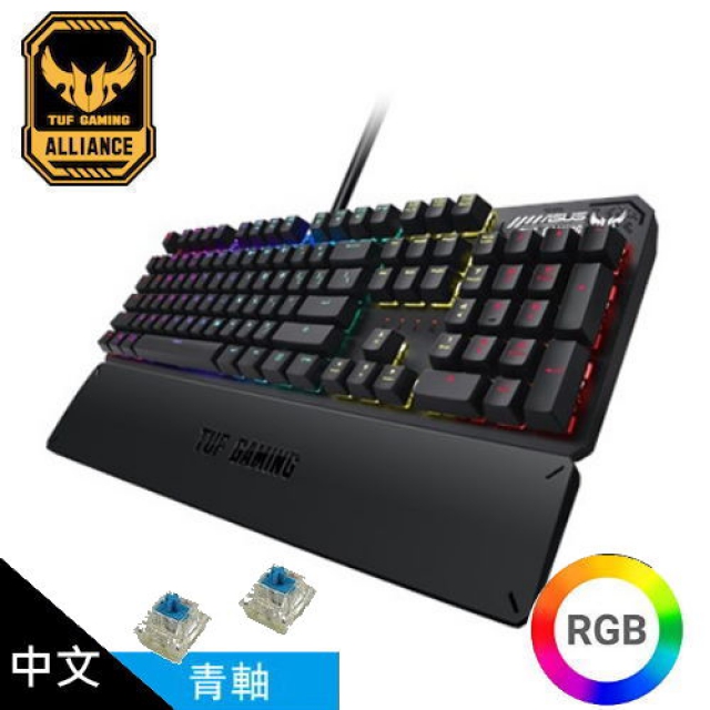 【ASUS 華碩】TUF GAMING K3 RGB機械鍵盤 [青軸